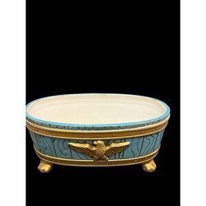 Vtg MCM Inarco Eagle Planter Blue Federal Style Footed Bowl E-4563